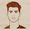 Vector Portrait Graphic A detailed vector graphic representation of a man.