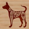 Standing Dog Breed Portrait A high-quality digital illustration of a standing Doberman Pinscher in ornate detail.