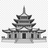 Eastern Elegance Temple Design A traditional Buddhist temple with multiple spires and ornate details.
