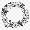 Free SVG Clip Art for Cricut Projects A floral wreath design created using vector art, suitable for various applications including Cricut projects.
