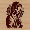 Vector image of Our Lady of Guadalupe, a traditional depiction of the Virgin Mary in ornate style.
