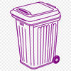 Simple Trash Bin SVG Design A simple vector illustration of a standard household trash can, ideal for various design applications.
