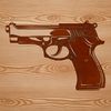 A detailed illustration of a firearm, suitable for graphic design and digital crafting.