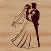 Wedding Silhouette Illustration A pair of silhouettes standing together in marriage, representing the union of bride and groom.
