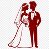 Happy Couple Vows Illustration A digital illustration of a happy couple exchanging vows on their wedding day.