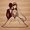 Bride and Groom Clip Art Design A simple wedding illustration featuring a bride and groom.