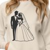 Wedding Vector Clip Art Design A digital illustration of a bride and groom in a romantic setting, perfect for use as a vector graphic design.