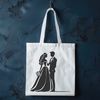 Wedding Day Artistic Design A stylized illustration of a couple in a romantic pose on their wedding day.