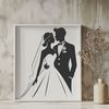 Beautiful Wedding Scene SVG Illustration A traditional wedding scene featuring a bride and groom, created in vector format.