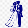 Formal Groom and Bride Design Wedding illustration with bride and groom in formal attire.