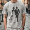 Love in Bloom SVG Illustration A digital illustration of a couple exchanging vows on their special day.