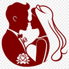Formal Wedding Illustration for Design Wedding ceremony clip art with bride and groom in formal attire, suitable for vector design projects.