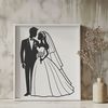Beautiful Wedding Day Illustration A couple's wedding day illustration featuring a bride and groom.