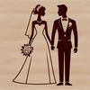 Bride and Groom SVG Wedding Art A wedding-themed SVG illustration featuring a bride and groom.