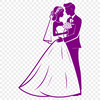 Formal Wedding Portrait SVG Design Wedding couple in formal attire, with the bride holding a bouquet.