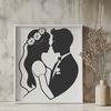 Silhouette Wedding Design A simple wedding-themed vector design featuring a bride and groom silhouette.