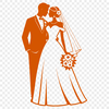 Beautiful Wedding Vows Illustration A vector illustration of a happy bride and groom exchanging vows on their wedding day.