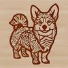 Welsh Corgi Silhouette Vector A detailed illustration of a standing Welsh Corgi, perfect for vector design and commercial or personal use.