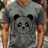 Black and White Panda Vector Art A simple vector illustration of a black and white giant panda in a natural environment.