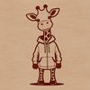 Savannah Wildlife Icon A tall, even-toed ungulate with a distinctive coat pattern, standing in a savannah landscape.
