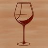 A stylized illustration of a glass filled with red wine, suitable for vector art and cutting machine designs.
