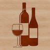 A transparent PNG representation of a digital illustration of a glass filled with red wine.