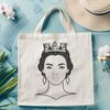 Illustrated princess character made from vector lines and shapes.