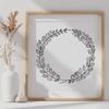 A floral wreath designed for cutting machines like Cricut or laser cutters.