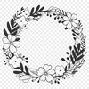 Intricate Wreath Vector Graphic A decorative floral wreath made up of intricately designed shapes, suitable for various crafting and design projects.