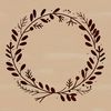 A floral arrangement in the shape of a circular wreath made from intricately designed vector elements.