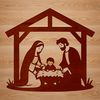 A traditional Christmas nativity scene, suitable for commercial or personal use.