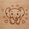 Friendly Elephant Illustration with Love Hearts A stylized illustration of a friendly elephant with love hearts incorporated into its design.