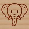 A simple line drawing of a majestic elephant's head with large ears and trunk.