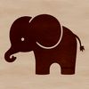 A standing elephant animal icon in vector format.