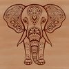 Digital Elephant Silhouette in Natural Setting Large African elephant in a natural habitat, digitally illustrated as a vector graphic.