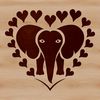 SVG illustration of a friendly elephant's head, suitable for vector design projects.