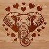 Friendly Elephant Vector Art A vector illustration of a friendly elephant with heart details on its head.