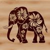 Vector design of a majestic elephant with intricate details.