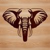Elegant Large Mammal Illustration A stylized illustration of a large mammal with a trunk and tusks.
