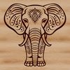 An SVG graphic of a large African elephant with detailed features.