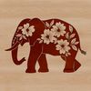 A vector illustration of a single elephant in a natural setting, suitable for various design projects.