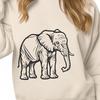 Free SVG Standing Elephant Icon Large standing elephant with a rounded body and long trunk.
