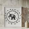 Ornate Elephant In DXF