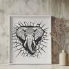 Elephant Digital Artwork In SVG, PNG, PDF And DXF Formats