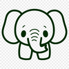 Beautiful Standing Elephant PNG