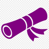A digital representation of a traditional graduation scroll with diploma details in vector format.