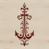 Nautical Ornament SVG Design An anchor with ornate details, suitable for nautical or cruise-themed designs.
