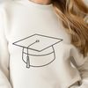 Illustrated graduation cap symbolizing academic achievement in education and learning.