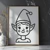 Unique Elf Simple Line Drawing PDF - Free Download