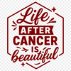A motivational quote about cancer survivorship, designed in a clean vector format.